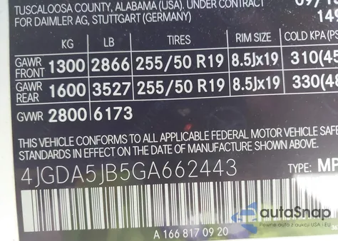 2016 Mercedes-Benz Gle 350 from USA, damaged, VIN 4JGDA5JB5GA662443